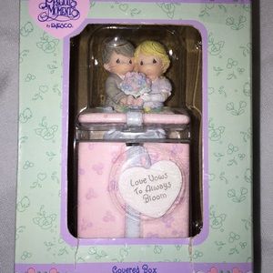 Precious Moments Anniversary Figure Covered Box with 2 Sides Lid Gift